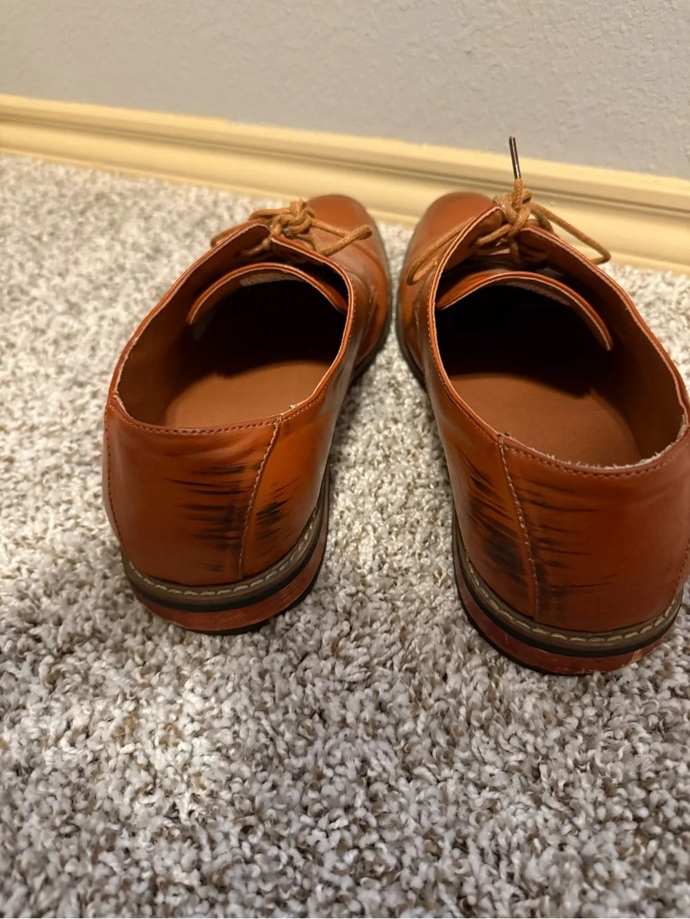 Men's Leather Cap-Toe Derby Shoes - Tan